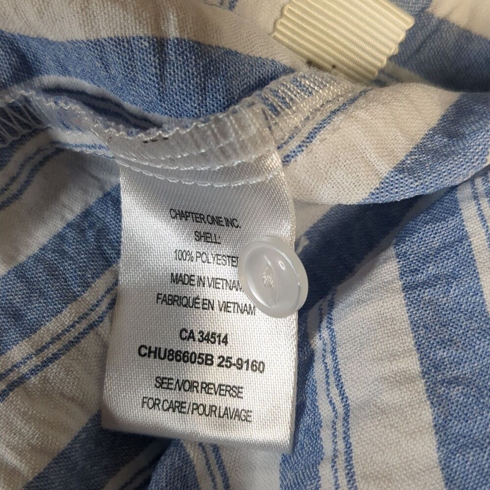 Tamara H. Women’s Blue & White Striped Button Front Top Size 3X